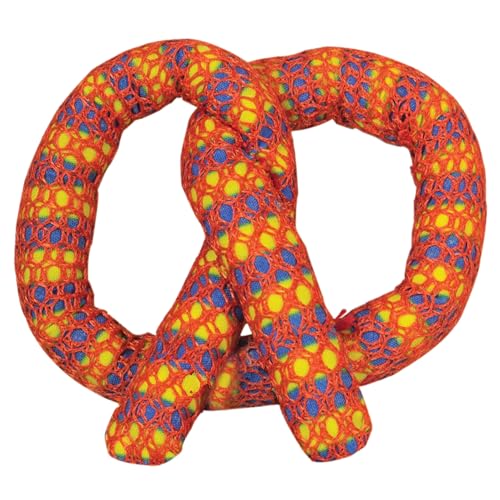 Catstages Plaque Away Pretzel Cat Toy – Interactive Catnip Dental Chew Toy to Help Clean Teeth, Fun for Play and Chewing, Orange - color: Pretzel