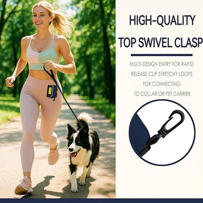 Dog Poop Bag Holder for Leash, 2 Waterproof Zipper Pouches, Dog Treat Pouch for Pet Walking Accessories, with Dispenser, Training Clicker and 1 Free Roll (Blue) - color: Blue