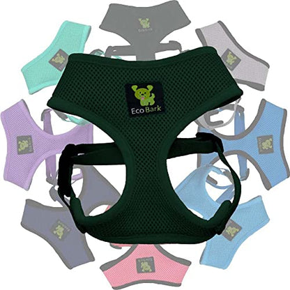 EcoBark Dog Harness - Soft Luxurious Mesh Over the Head No Pull No Choke Design - Breathable Halter Harness Vest - Eco-Friendly Easy Control for Puppy, Toy Breeds & Small Dogs (Small, Dark Green) - color: Forest Green