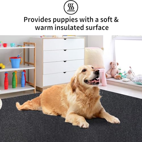 Dog Playpen Mat Pads, Puppy Pads for Dogs Training, Whelping, Housebreaking, Incontinence, Kennel, Reusable, Absorbent, Waterproof, Non-Slip, Washable, 34" x 52", Black - size: 34" x 52" - 1 Pack