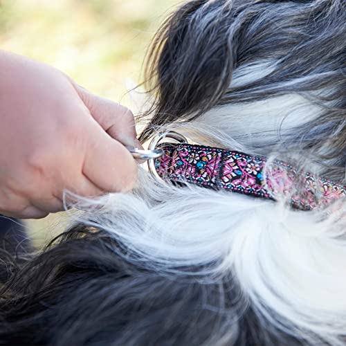 Dog Collar for Small Medium & Large Dogs - Woven Pattern on Long Lasting, Adjustable and Strong Puppy Quick Release Buckle, Quality Pink Collar – Get It Now! - color: Pink, size: Small
