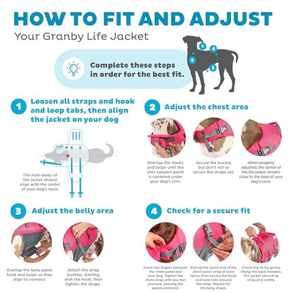 Outward Hound Granby Splash Pink Dog Life Jacket, Medium - color: Pink, size: Medium (Chest Girth: 21"-27")