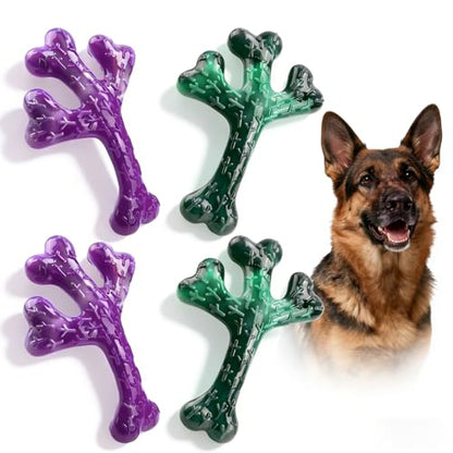 Frienhund 4 Pack (XL Cactus) Indestructible Tough Dog Toys for Aggressive Chewers: Beef Flavored Chew Bone for Large Dogs 20-90 lbs, Long Lasting & Keep Them Busy