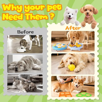 Forfon Curated Dog Puzzle Toys for Boredom and Mental Stimulation, 10-Pack Enrichment Toy Set with Slow Feeder Bowl, Lick Mat & Treat Ball to Keep Dogs Busy and Engaged - color: Curated Dog Puzzle Toys