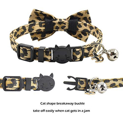 Bowtie Cat Collars Breakaway with Bell, Adjustable Cute Kitty Collars Safety Buckle Kitten Collar for Cat Puppy 7.5-11in (16) - color: 16