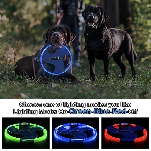 Dog Flying Disc Flyer Dog Toys, Glow in The Dark Nylon Dog Toy with 3 Light Models, Floating Dog Ring Toys for Physical Exercise, Pet Training Throwing Playing - color: Blue-1
