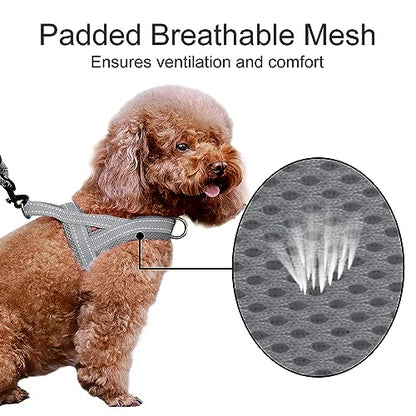 Plutus Pet No Pull Dog Harness with Breathable Mesh Padded, Adjustable Reflective Escape Proof Dog Harness, Quick Fit Dog Vest Harness for Small Medium Large Dogs(XXS, Gray) - color: Gray, size: XXS: chest 11.8"-15"