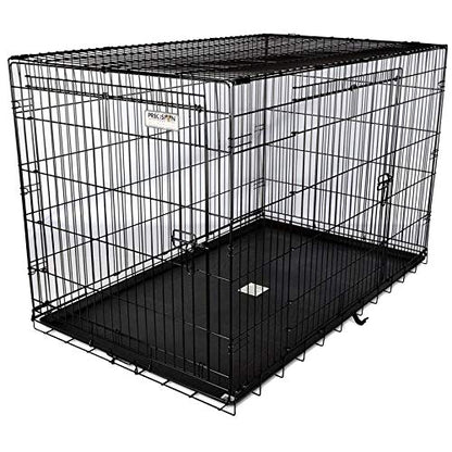 Precision Pet Products Two Door Great Crate Wire Dog Crate, 42 Inch, For Pets 70-90 lbs, With 5-Point Locking System - size: 42.0"L x 28.0"W x 30.0"H