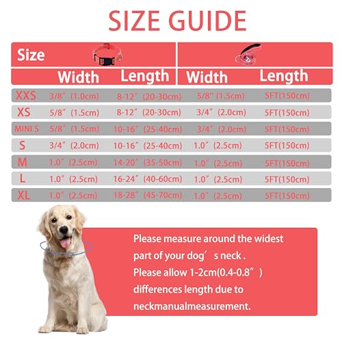Reflective Dog Collar with Safety Locking Buckle, Adjustable Soft Breathable Nylon Collars for Small, Medium and Large Dogs(Collar+Leash XS Width 3/8" Red) - color: Red, size: XX-Small (Width 3/8")