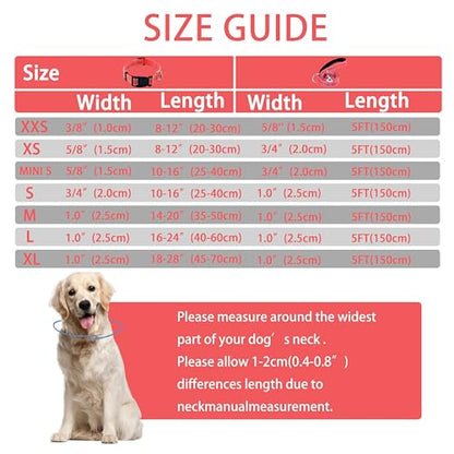Reflective Dog Collar with Safety Locking Buckle, Adjustable Soft Breathable Nylon Collars for Small, Medium and Large Dogs(Collar+Leash XS Width 3/8" Red) - color: Red, size: XX-Small (Width 3/8")
