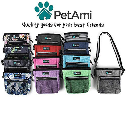 PetAmi Dog Treat Pouch, Pet Treat Pouch for Training, Dog Walking Bag Holder for Kibbles, Pet Food Toy, Dog Trainer Essentials Supplies, Poop Bag Dispenser, 3 Ways to Wear (Camo Blue) - color: Camo Blue