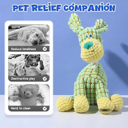 Upgraded Indestructible Dog Plush Toy - Squeaky Chew Pet Supplies for Aggressive Chewers & Teething Blue - color: Blue, size: Small