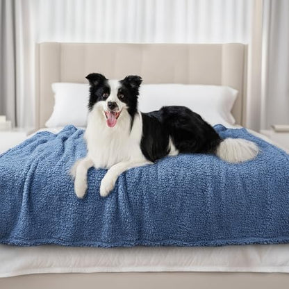 Luciphia Premium Fleece Dog Puppy Blanket Soft Pet Sherpa Calming Cat Blankets Throw for Small Medium Dog Cat(Haze Blue,57x40 inches) - color: Haze Blue, size: 57x40 inches