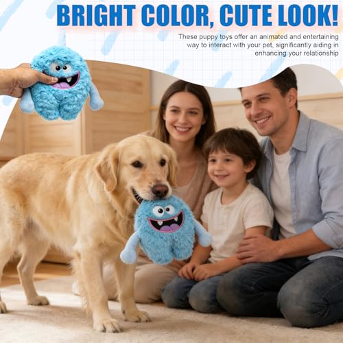 Plush Squeaky Dog Toy, Crinkle Stuffed Dog Toy Keep Them Busy Tug of War Birthday Dog Chew Toy for Small Medium Large Dogs (Light Blue) - color: Light Blue