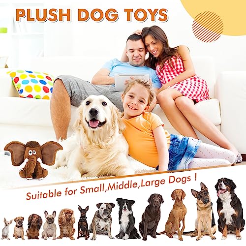 Letsmeet Interactive Plush Dog Squeaky Toys Fun Puppy Toy with Crinkle Paper for Interactive Chew and Play Beat Boredom with This Dog Puzzle Toy for Small Medium Large Dogs - style: Mammoth