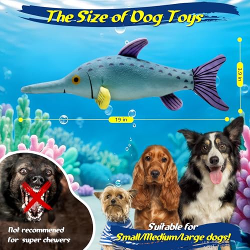 Fuufome Large Squeaky Dog Chew Toy, Ideal Dog Toys for Chewers, for Small and Medium Breed Puppies or Dogs - color: Light blue