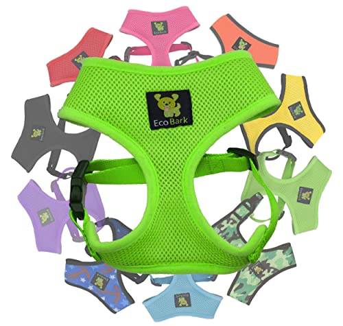 EcoBark Dog Harness - Eco-Friendly Max Comfort Harnesses - Luxurious Soft Mesh Halter - Over the Head Harness Vest- No Pull and No Choke for Puppy, Toy Breeds & Small Dogs (Small, Green) - color: Green