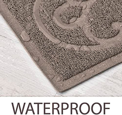 PetLike Cat Litter Box Mat, Thick Kitty Litter Trapping Mat, Durable,Waterproof &Washable with Non-Slip Backing, Soft on Kitty Paws and Easy to Clean, BPA Free - color: Tan, size: 30x18