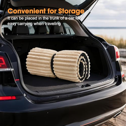 Backseat Pet Bed Mat, Non-Slip Dog Bed for Car Back Seat, Washable Travel Pet Mat with Removable Cover, Dog Seat Covers Protector Fit for Backseat Extenders and Trucks SUVs, 54"x 24.8", Brown - color: Brown