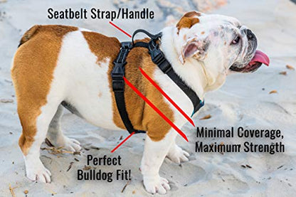No-Pull Harness for English & French Bulldogs - Adjustable Wide-Chest Fit, Reflective Vest with Control Handle (K9 Khaki Camo, XL) - color: K9 Khaki Camo, size: XL