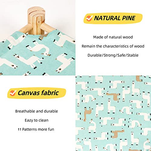 Cat and Dog Hammock Bed for Small Dogs, Brethable Wooden Cat Pet Rabbit Elevated Cooling Outdoor Bed Cots Furniture for Summer Alpaca - color: Alpaca