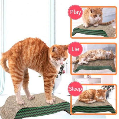 PAWISE Cat Scratcher – Reversible Cardboard Scratching Pad, Durable Cat Scratch Bowl & Bed, Interactive Scratcher for Indoor Cats & Kittens (17X8.5-1) - size: 17X8.5-1