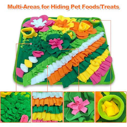 Rabbit Foraging Mat, 20"x20" Pet Snuffle Mat Interactive Snuffle Feeding Toy for Rabbits Guinea Pigs Chinchillas, Washable Pet Feed Game Bunny Toys to Stimulate Natural Foraging Skills