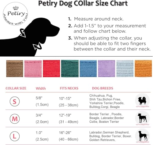 Cotton Fibric Dog Collar with High Grade Metal Buckle, for Small Dogs(Light Green,Small:10-15") - color: Lt Green, size: Small