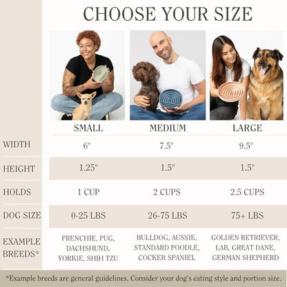Should We Go? Slow Feeder for Dogs & Puppies, The Slowdown Bowl Silicone Slow Eating, Modern Lick Mat Design, Reduces Gulping, Fits 2 Cups, 7.5” Across x 1.5” Tall, Mealtime Challenge, Medium-Charcoal - color: Charcoal - Rainbow Design, size: Medium (7.5”