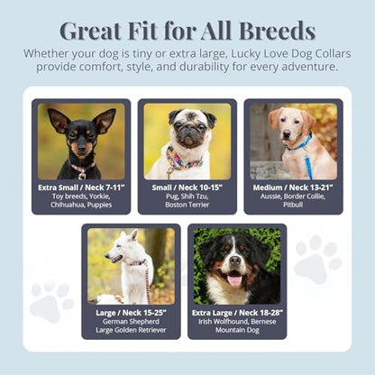 Lucky Love Dog Collars, Cute X-Small Dog Collars for Female Dogs, Part of Purchase Donated to Rescue, Caroline, Extra Small - color: Caroline Collar Only, size: X-Small | 7-11"