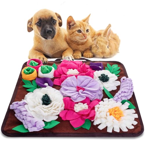 Snuffle Mat for Dogs,Dog Feeding Mat Sniff Mat Interactive Dog Puzzle Mat for Training and Stress Relief Encourages Natural Foraging Skills (Coffee) - color: coffee