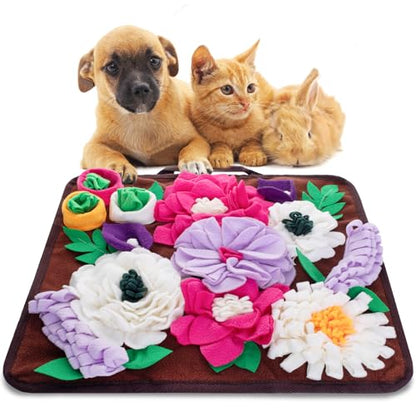 Snuffle Mat for Dogs,Dog Feeding Mat Sniff Mat Interactive Dog Puzzle Mat for Training and Stress Relief Encourages Natural Foraging Skills (Coffee) - color: coffee