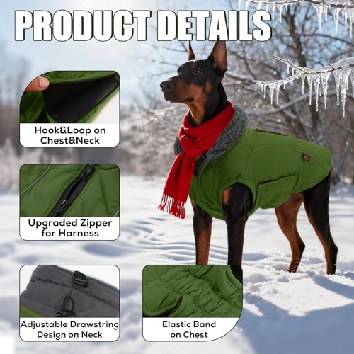 EMUST Dog Jacket - Winter Coats for Small/Medium/Large Dogs, French Bulldog Clothes, Green, XL - color: NewGreen, size: X-Large(Pack of 1)