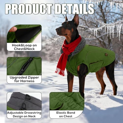 EMUST Dog Jacket - Winter Coats for Small/Medium/Large Dogs, French Bulldog Clothes, Green, XL - color: NewGreen, size: X-Large(Pack of 1)