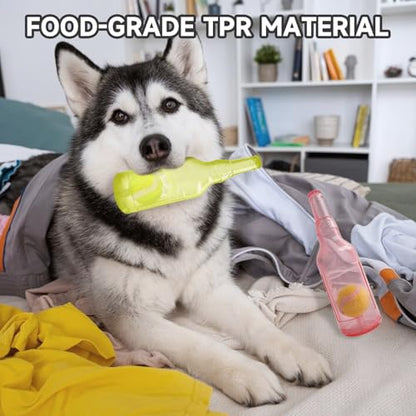 Water Bottle Dog Toy,Dog Toys for Aggressive Chewers,Water Bottle with Tennis Ball,Suitable for Small and Medium Pets to Exercise Outdoors(Yellow) - color: Yellow