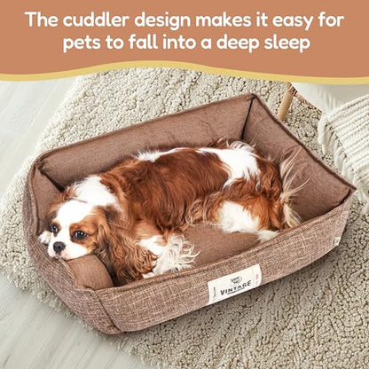 FluffyDream Small Dog Bed, Super Soft Pet Bed Furniture, Suitable for Dogs Up to 30lbs, 24'' x 20'', Tan - color: Tan