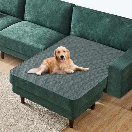 2026 Waterproof Chaise Dog Blanket (40"x50") Comfy Sofa Lounge Mat for Pets with Anti-Slip Back, Universal Incontinence Lightweight Liner Pad for Furniture Car Picnic etc Durable Washable, Dark Grey - color: Dark Grey, size: 40x50 Inch