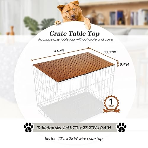 Pet Crate Table Topper – Foldable Wire Dog Kennel Topper Custom Pet Crate Table (L, for 42 inch Crate)