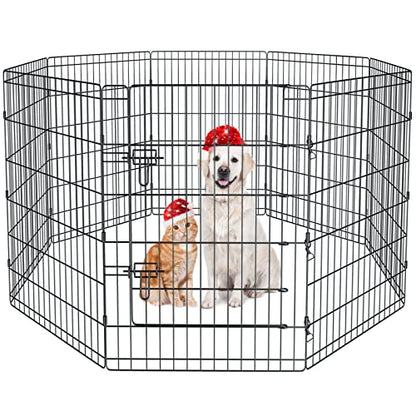 Pet Playpen Dog Pen Foldable Dog Exercise Fence 8 Panels 36 Inch Kennels Pet Playpen Options Ideal for Pet Medium Animals Outdoor Indoor - style: 24'' x 36'' x 8PCS