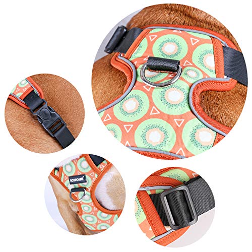 iChoue French Bulldog Vest Harness Adjustable No Pull Soft Padded with Locked Buckle for Frenchie Pug English Boston Terrier Dogs, Kiwi Fruit, Small - color: A Vest Harness Kiwi Fruit, size: Small ( 5 - 25 lbs )