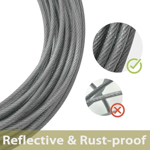 Dog Tie Out Cable 30 Feet - Dog Leads for Yard Heavy Duty - Up to 125 Pounds, Stainless Steel, Reflective Lead, 30ft Rust Free Chain Outdoor (Gray) - color: Gray-30FT