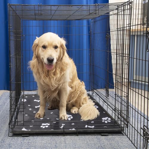 Klmnop Washable Dog Crate Pan Cover, Reversible Cool Side & Warm Side Dog Bed Liner for Pet Crate Pan 49 x 30 Inch, Cover Only(Grey) - color: Grey-49 x 30 Inch