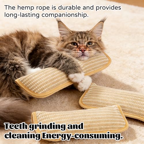 Interactive Catnip Chew Toy, Bite Resistant Catnip Pillows for Cats, Soft Sisal Material Catnip Kicker Pillow for Indoor Scratching, Chewing & Teething (2pcs) - color: 2pcs