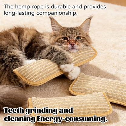 Interactive Catnip Chew Toy, Bite Resistant Catnip Pillows for Cats, Soft Sisal Material Catnip Kicker Pillow for Indoor Scratching, Chewing & Teething (2pcs) - color: 2pcs
