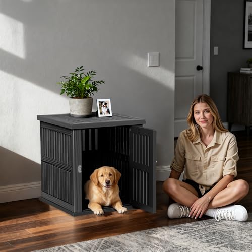 Dog Crate Furniture for Small Dogs Indoor Kennel with Lockable Gate - color: Black, size: 0.1*0.1*0.1