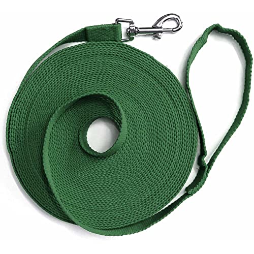 Downtown Pet Supply - Long Dog Leash - Dog Training Leash - Recall & Obedience Dog Training Tools - Nylon - 150 ft - Hunter Green Dog Leash - color: Hunter Green, size: 150 Foot