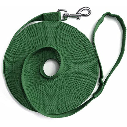 Downtown Pet Supply - Long Dog Leash - Dog Training Leash - Recall & Obedience Dog Training Tools - Nylon - 150 ft - Hunter Green Dog Leash - color: Hunter Green, size: 150 Foot