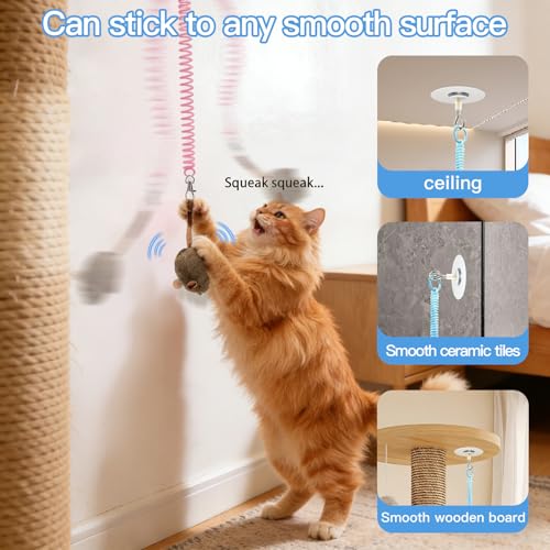TUGFREE Chirping Bird Cat Toy Set - Interactive Chirping Bird & Squeaky Mouse Toy for Indoor Cats, Motion Activated Kitten Play Toys with Realistic Sound & Feather, 2-in-1 Fun for All Breeds