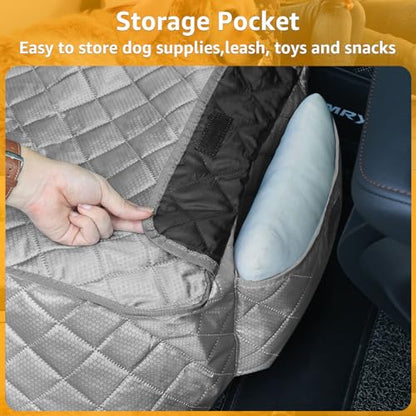 PETICON Waterproof Front Seat Car Cover, Full Protection Dog Car Seat Cover with Side Flaps, Nonslip Scratchproof Front Seat Cover Fits for Cars, Trucks, SUVs, Jeep, Gray (Gray) - color: gray