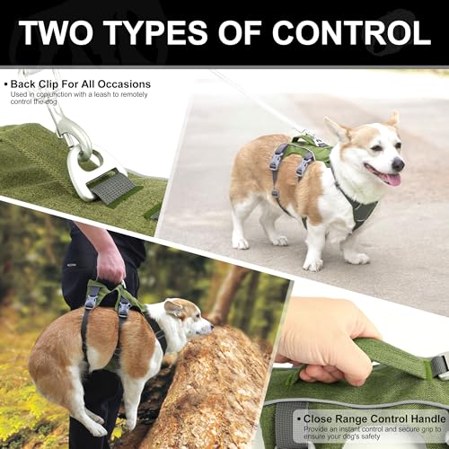 Escape Proof Dog Harness Small Sized Dog, Reflective No Pull Dog Vest with Handle, Lightweight Full Body Pet Harness Adjustable for Walking,Training(Green,Chest:16-27") - color: Green, size: S: Chest 16-27", Fit 12-25 lbs